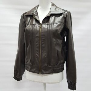 New Directions Faux Leather Jacket Petite Large